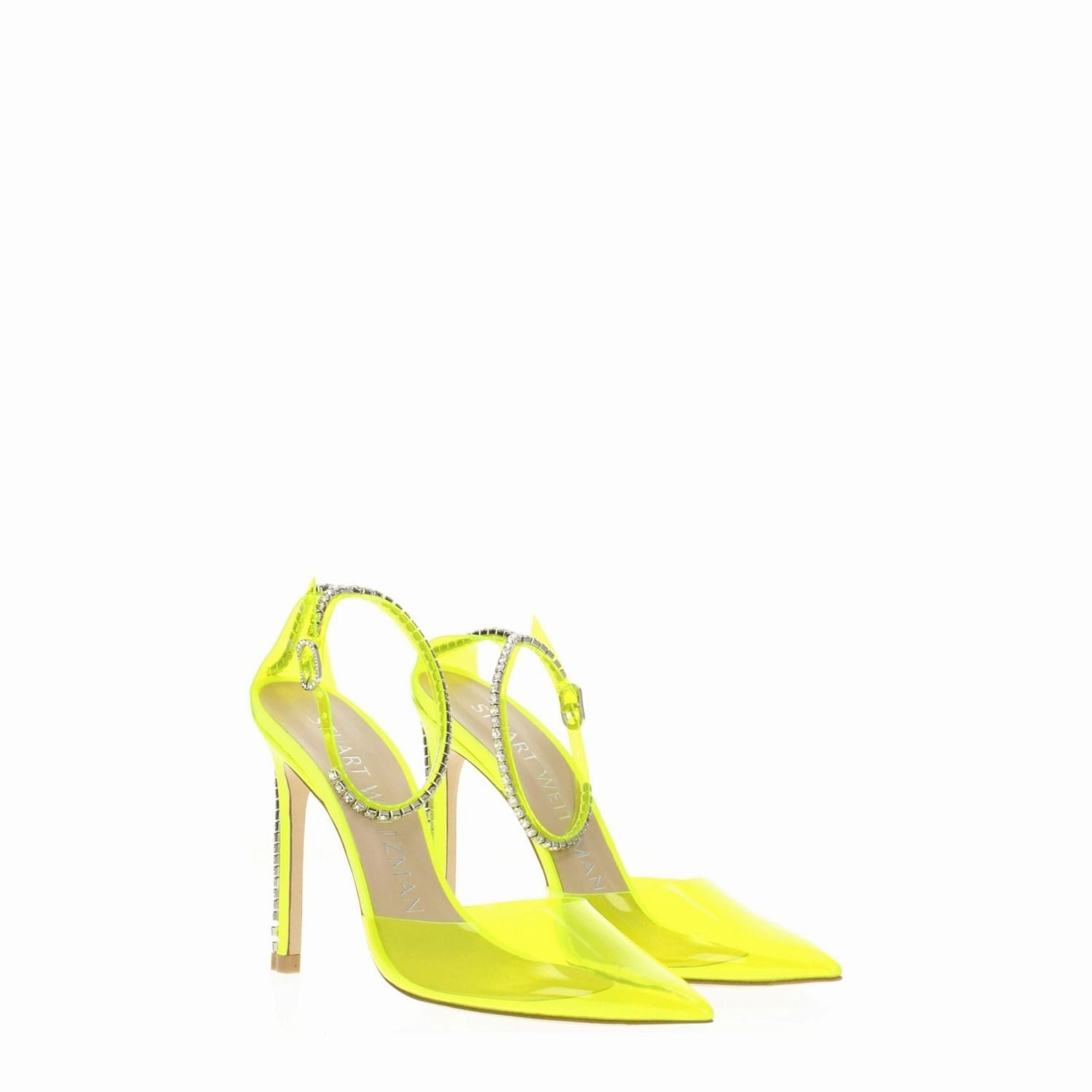 Stuart Weitzman Yellow Pvc Stiletto Heel Sandals Platform Strappy Sandals