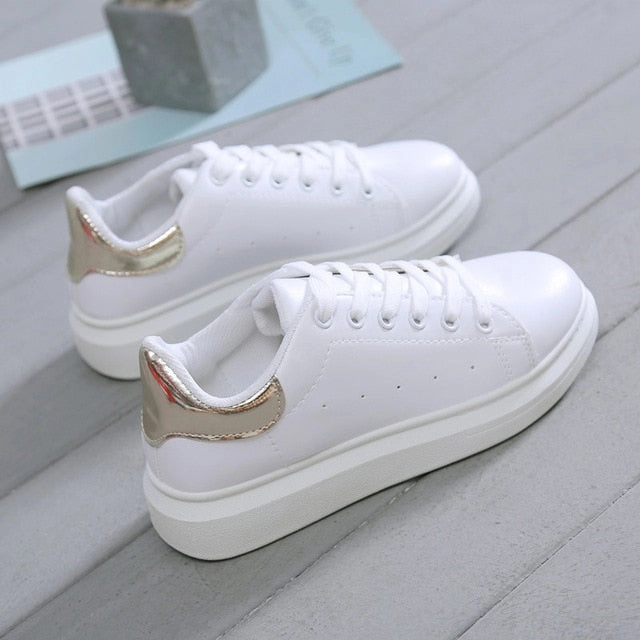 Women Shoes Fashion White Sneakers Chunky Vulcanize Shoes Female 2019 Spring Summer Casual Shoes Women Platform Tenis Feminino Best Casual Shoes For Knee Pain
