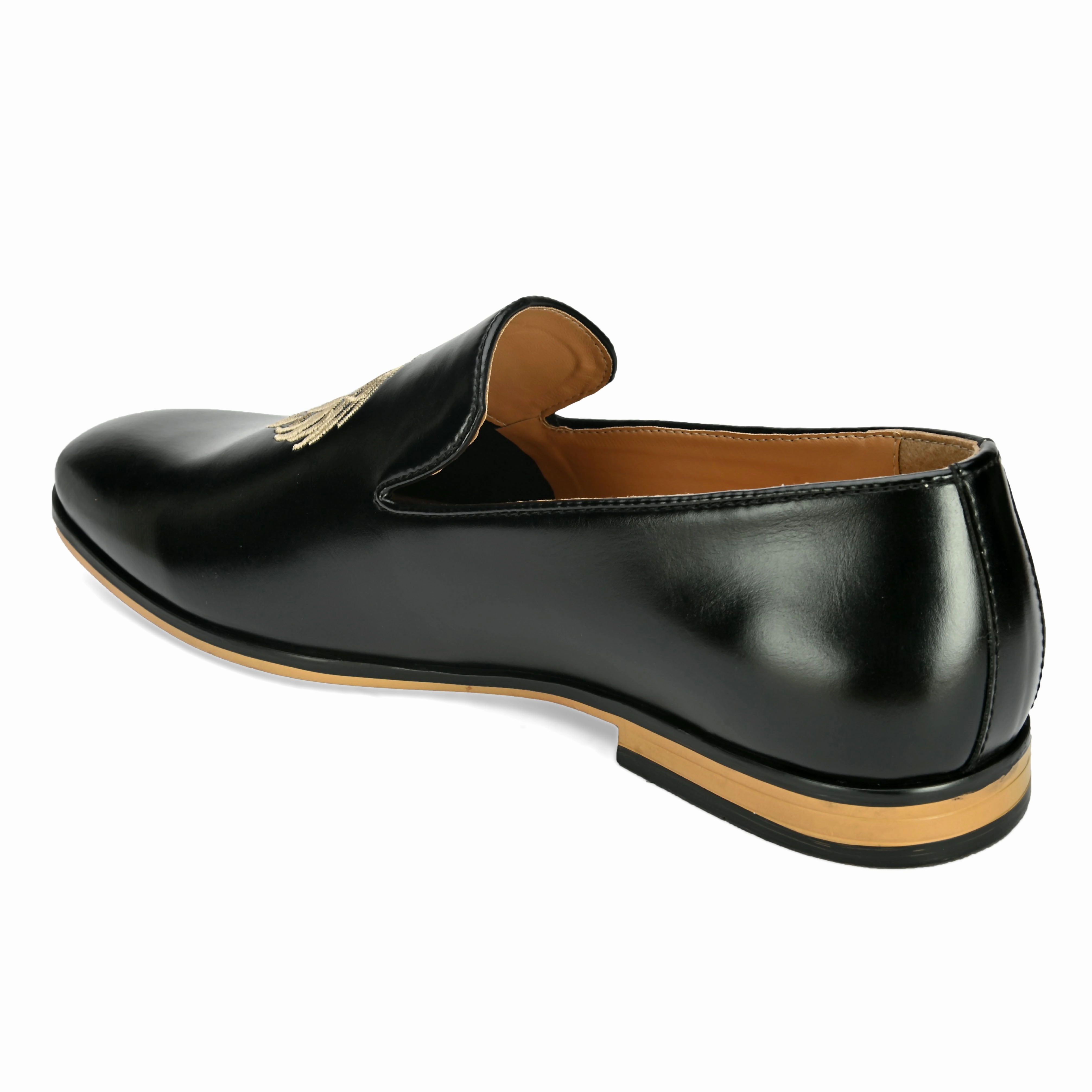 Carlos Black Embroidered Loafers Andrew Loafers