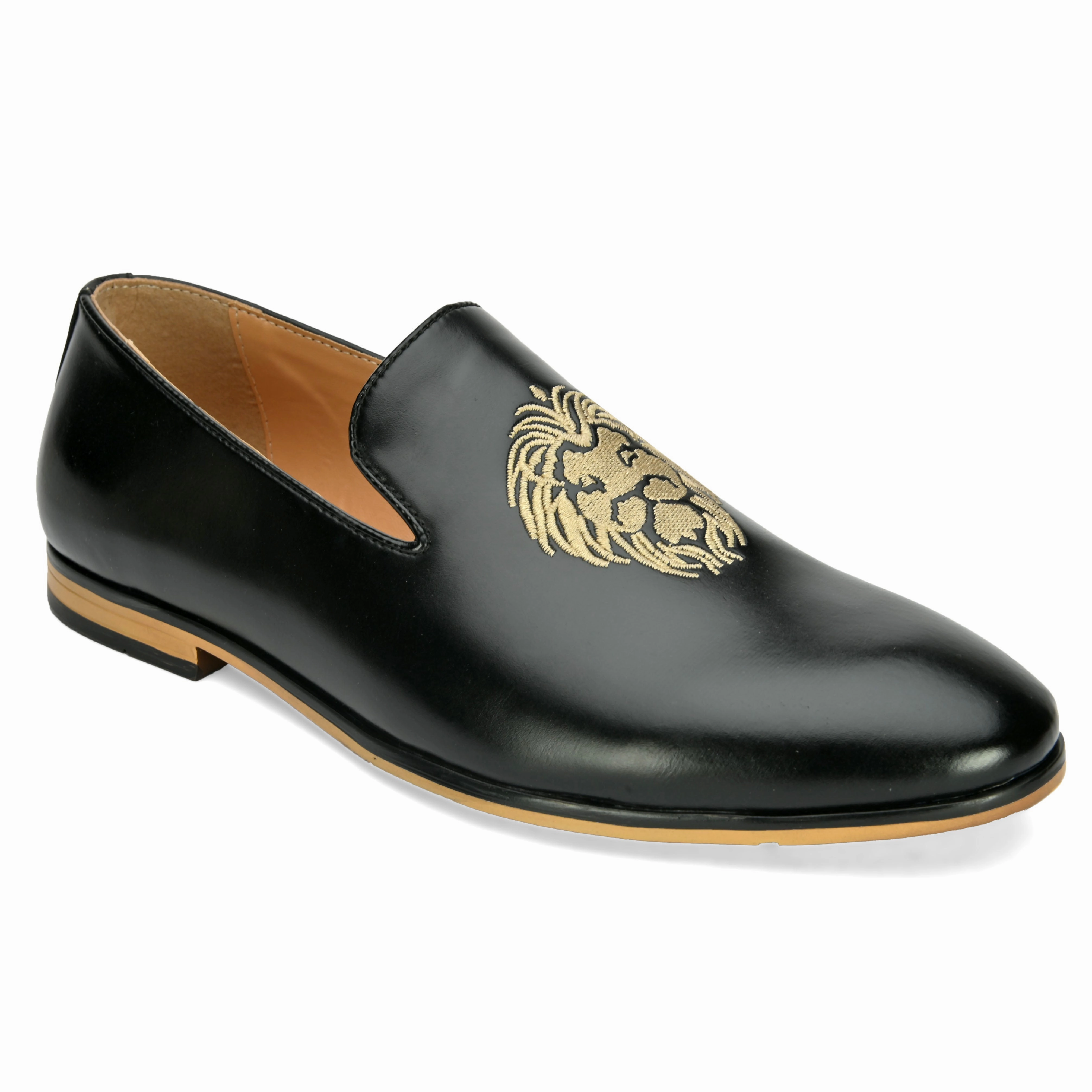 Carlos Black Embroidered Loafers Loafers Slipping Off Heel