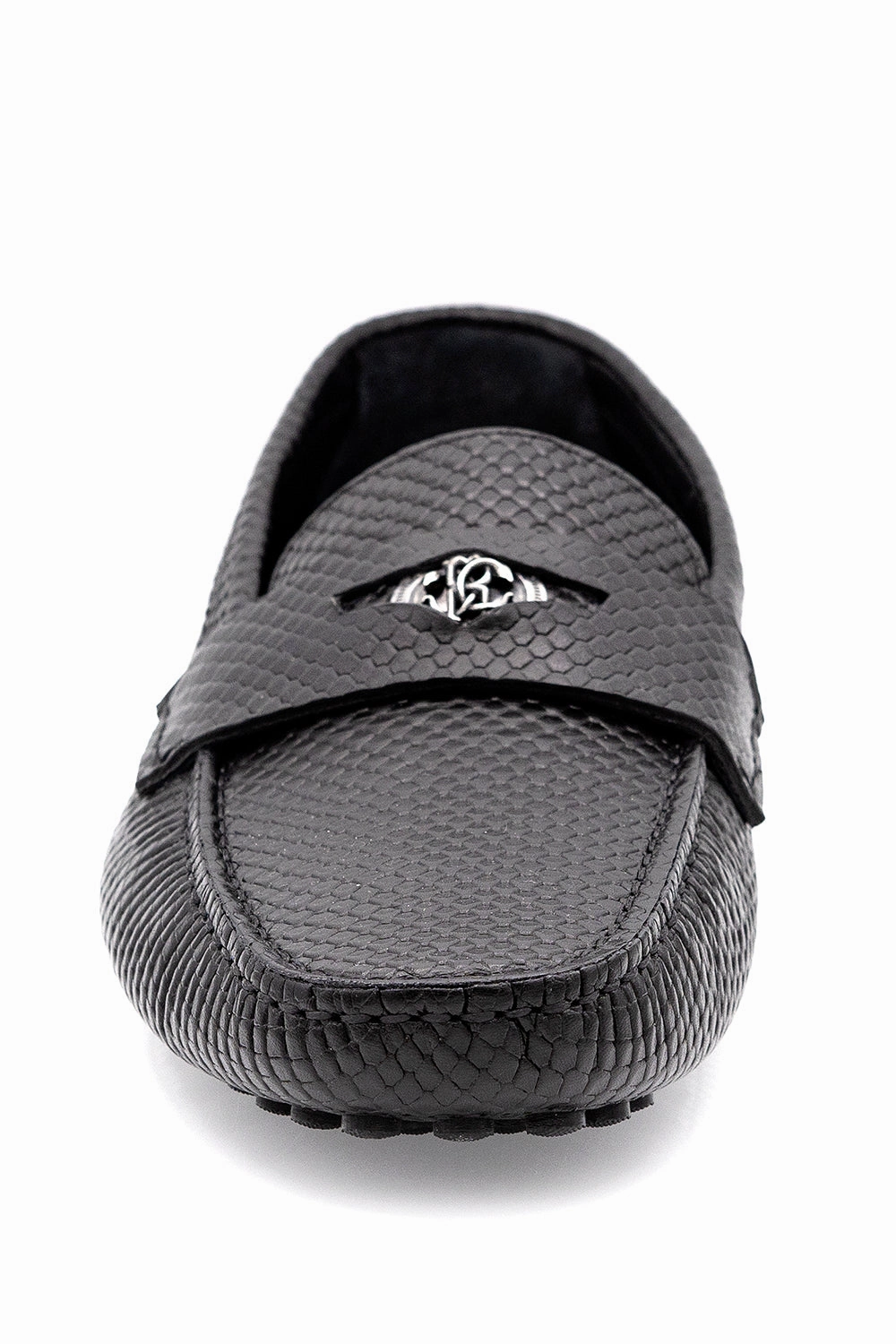 8933 Roberto Cavalli Loafers / Black Loafers Thick Sole