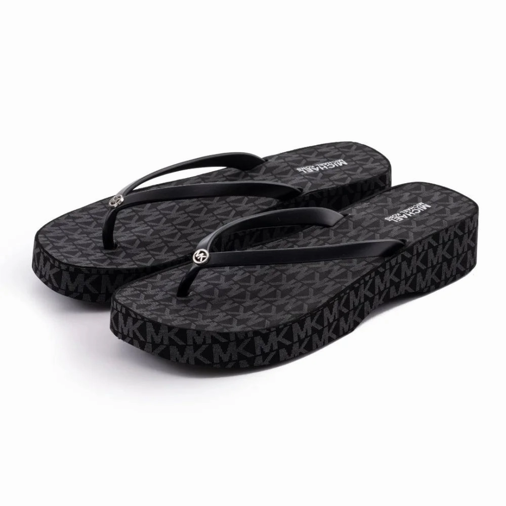Shark Slides Michael Kors Lilo Wedge Flip Flop Women - BLK