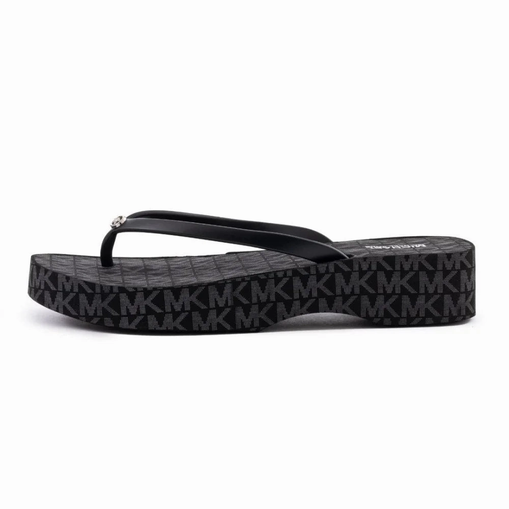 Michael Kors Lilo Wedge Flip Flop Women - BLK Bert And Ernie Slippers