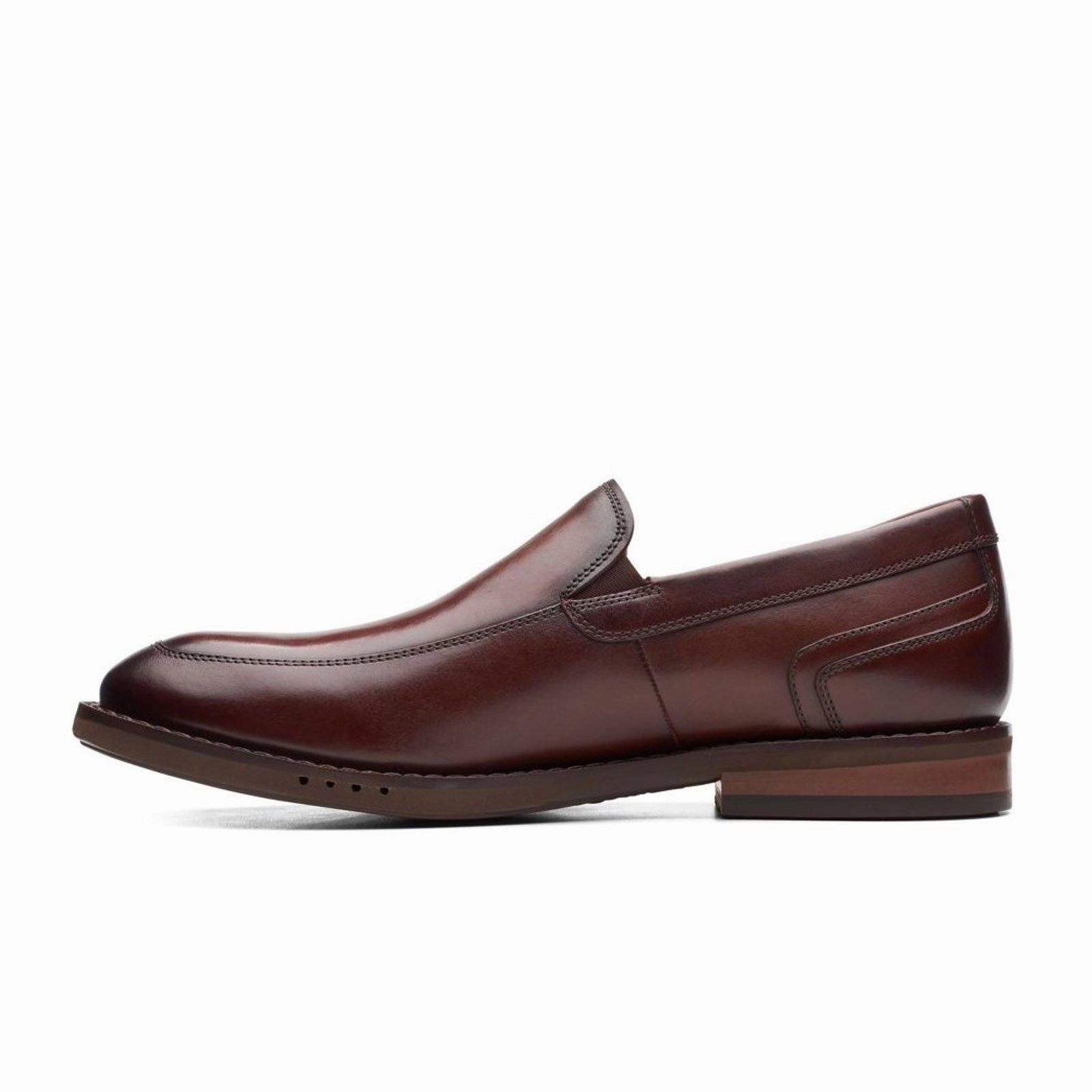 Wing Casual Shoes Clarks Un Hugh Step Slip On Loafer (Men) - Brown Leather