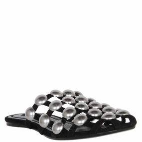 Amelia Studded Flats Suede, Black/Rhodium Best Shoes Overpronation Flat Feet