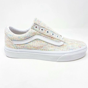 Casual Vs Sports Shoes Vans Old Skool (Rainbow Jersey) Multicolor White Womens Classic Casual Shoes
