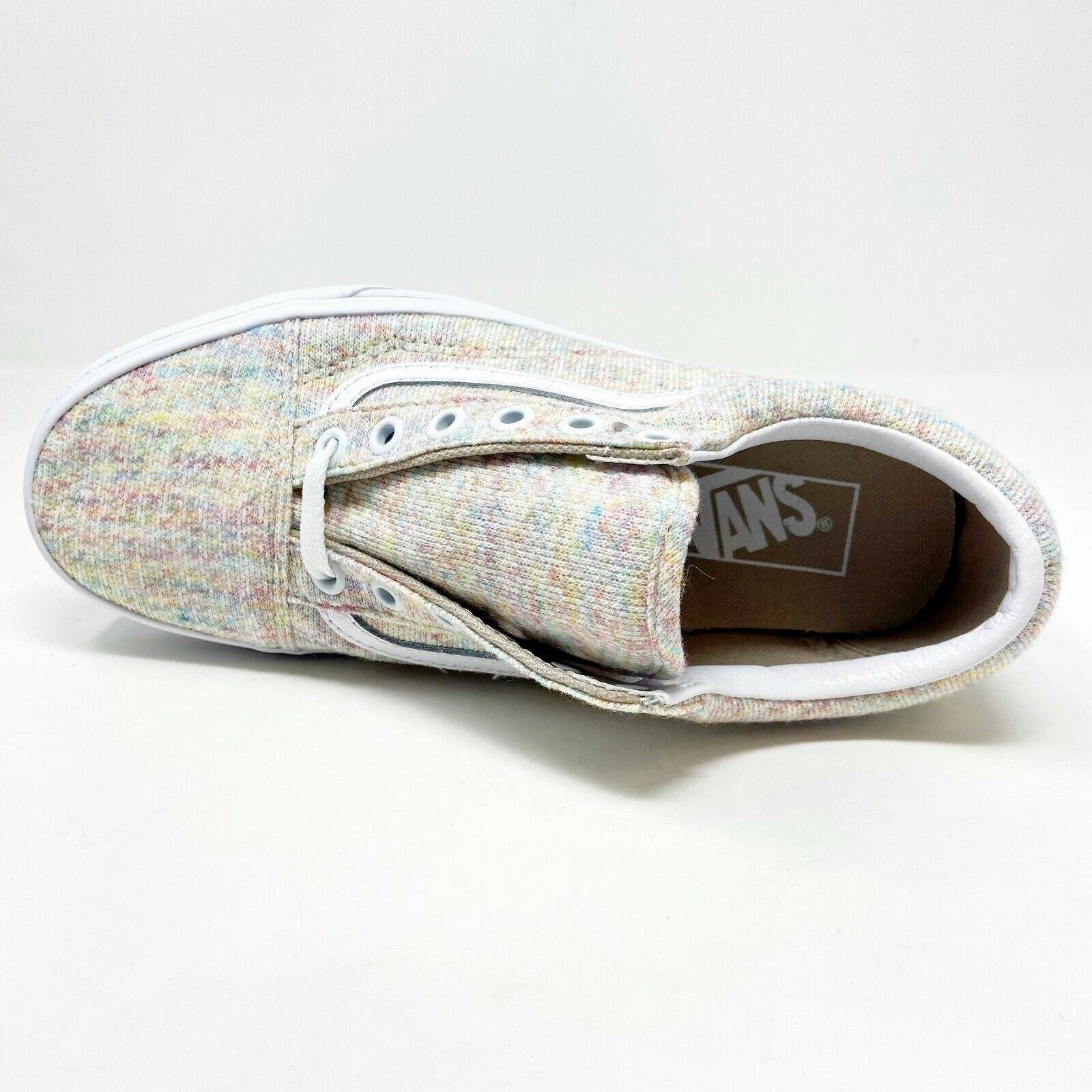 Vans Old Skool (Rainbow Jersey) Multicolor White Womens Classic Casual Shoes Casual Zegna Shoes