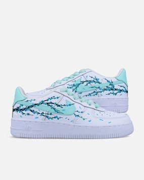 AF1 Pastel Teal Turquoise Cherry Blossom Asics Badminton Court Shoes