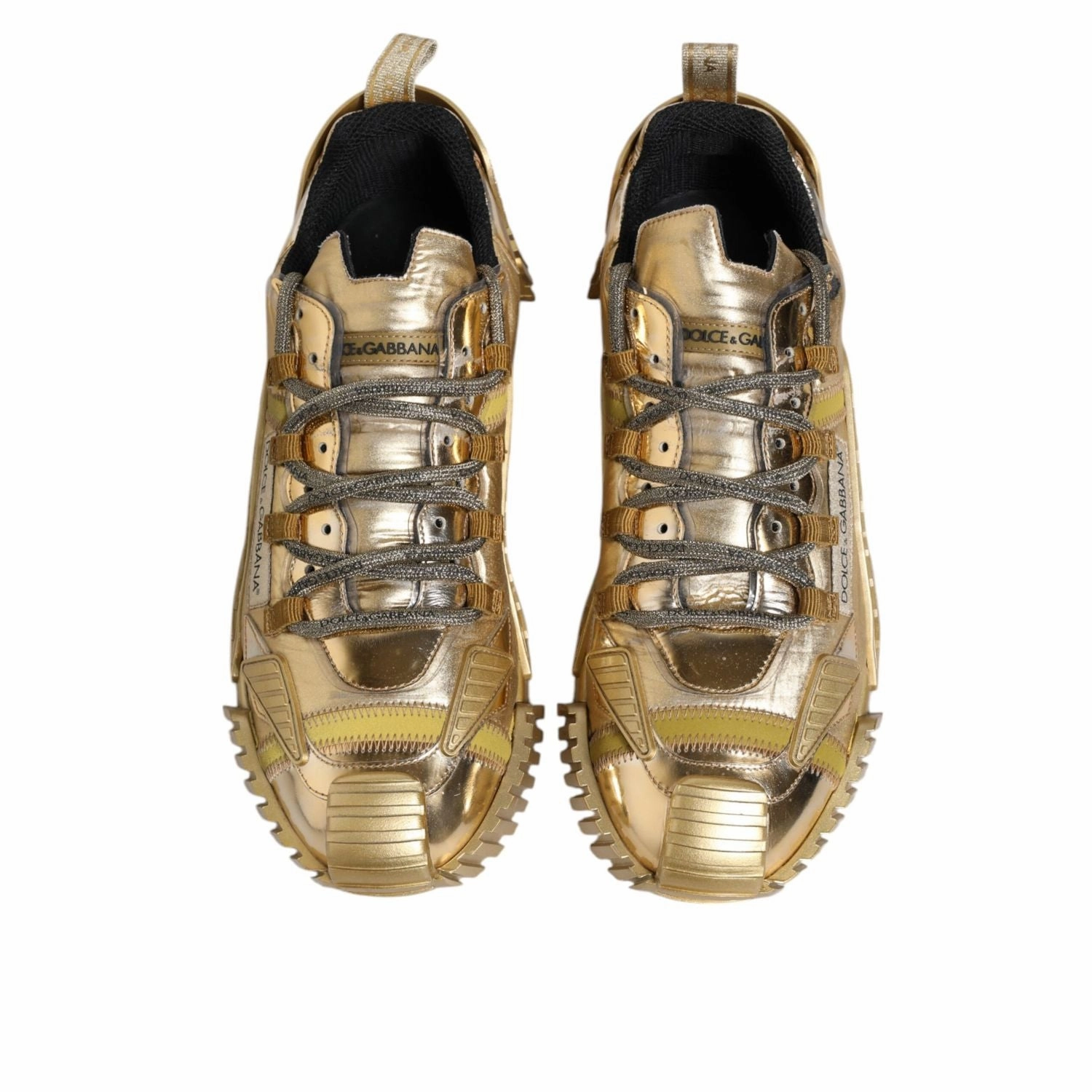 Dolce & Gabbana Gold Stretch Lace Up NS1 Sneakers Shoes Sneakers Wu Tang