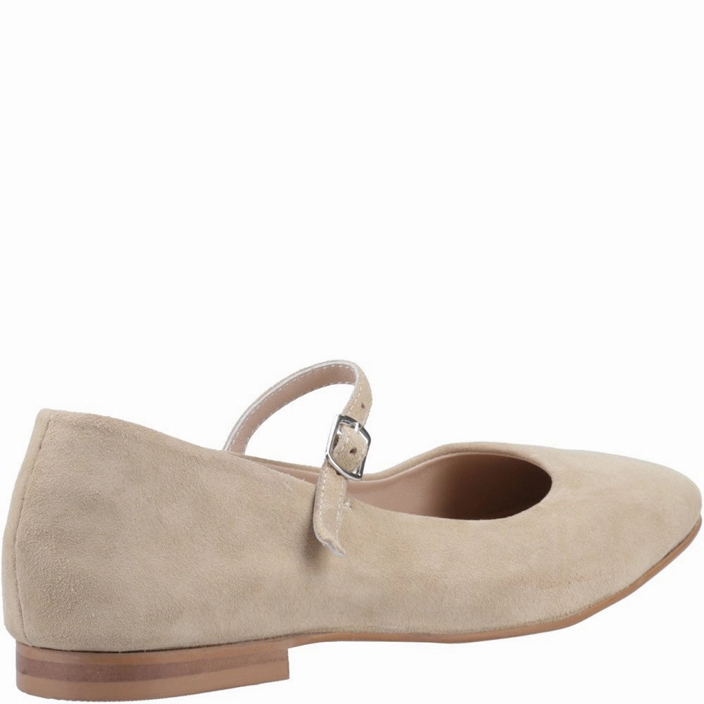 Flat Face Trigger Shoe Taupe Pasha Suede Ballerinas