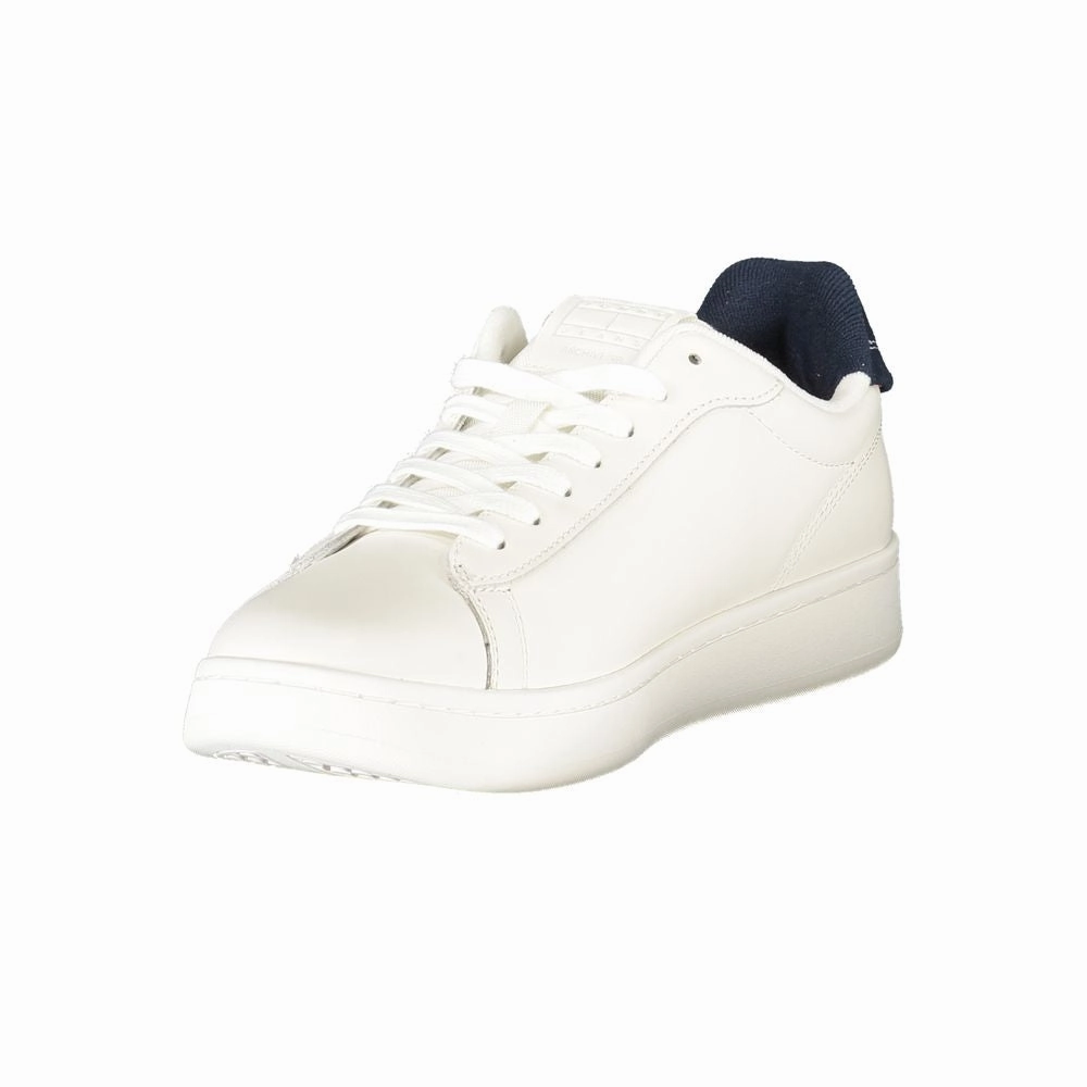 Tommy Hilfiger White Leather Men Sneaker High Top Business Casual Shoes