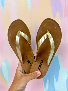 Flip Flops With Heels Gold flip flops