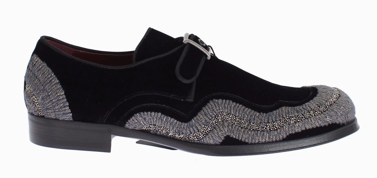 Minimalist Shoes And Flat Feet Black Velvet Gray Sequined Baroque Shoes