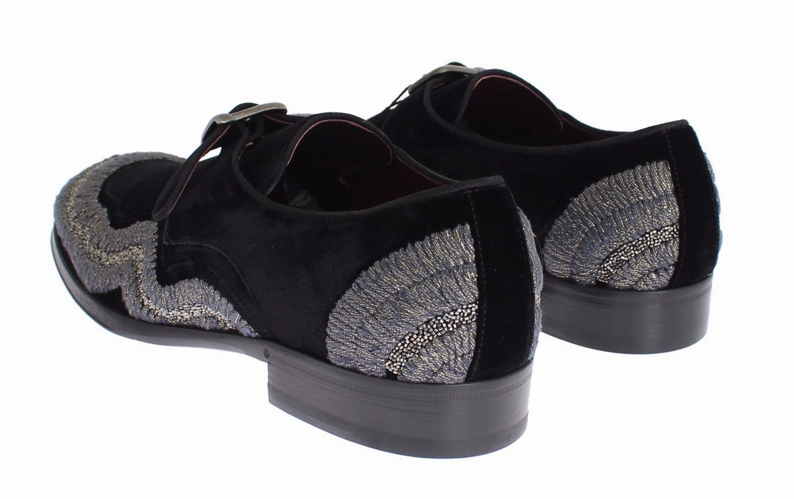 Black Velvet Gray Sequined Baroque Shoes Footed Running Shoes