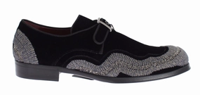 Black Velvet Gray Sequined Baroque Shoes Clipless Shoes