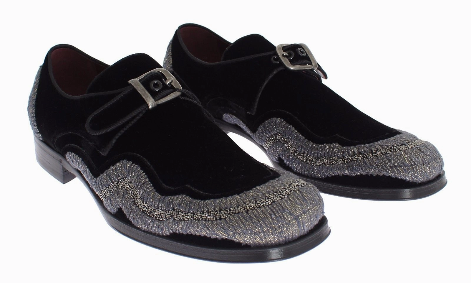 Drop Running Shoes For Flat Feet Black Velvet Gray Sequined Baroque Shoes