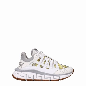Versace White Leather Athletic Sneakers Alxander Mcqueen Sneakers