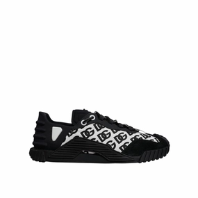 Dolce & Gabbana Black Logo Lace Up Low Top NS1 Sneakers Shoes Blowfish Malibu Sneakers