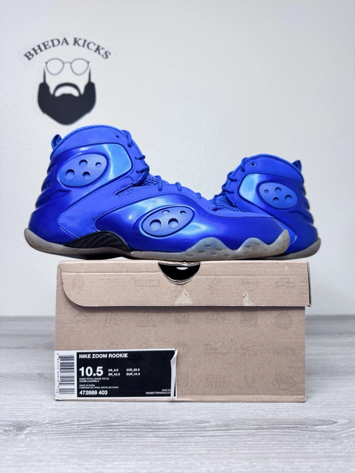 Asics Waffle Shoes Size 10.5 - Nike Zoom Rookie Memphis Blues 472688-403 OG Retro Preowned