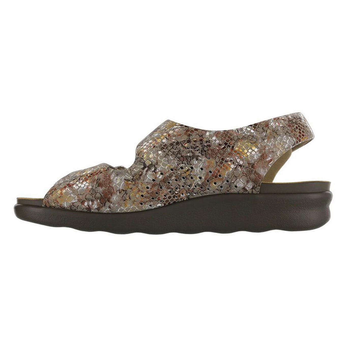 Women's Relaxed Heel Strap Sandal Snake Pointed Flat Leather Shoes