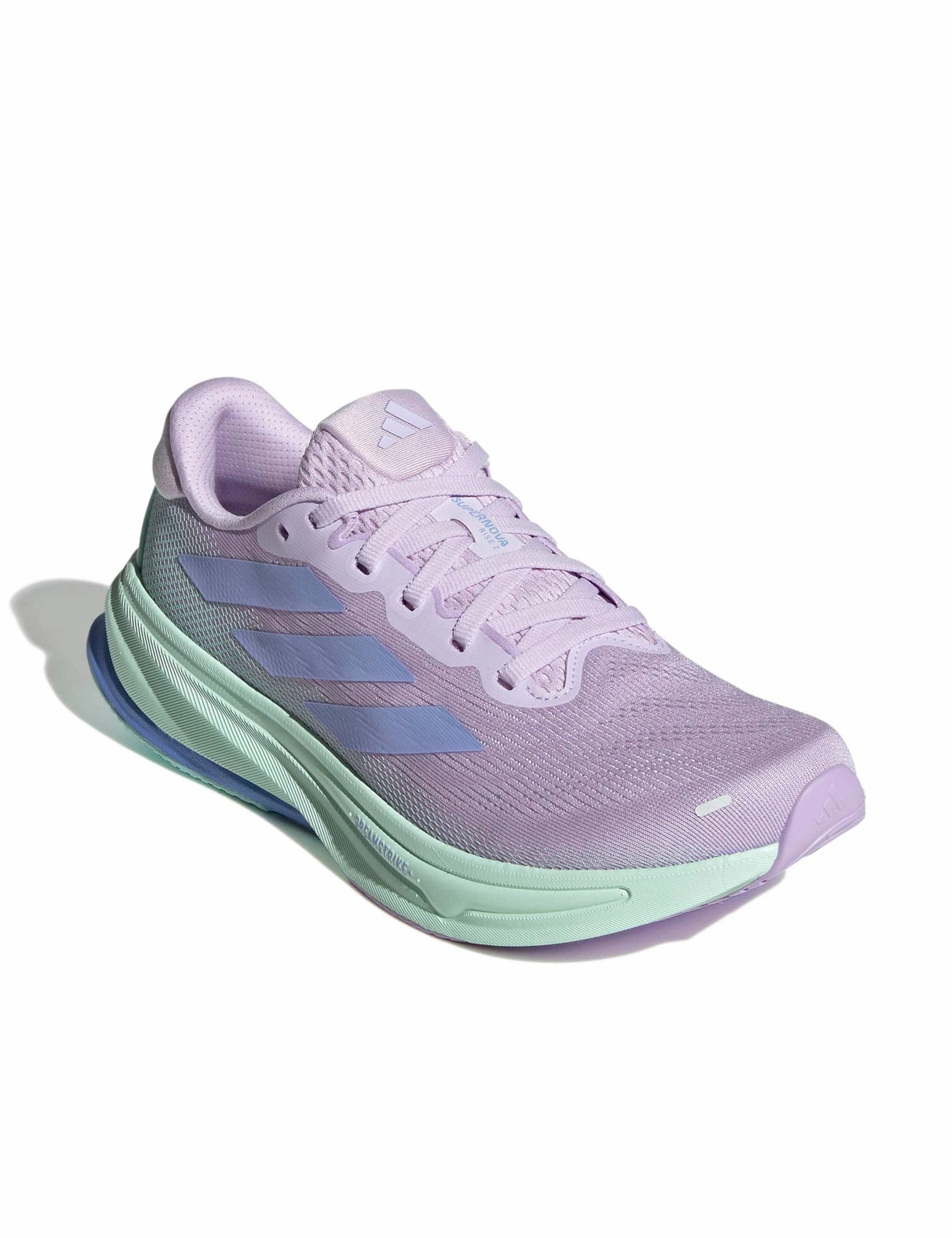 Supernova Rise 2 Running Shoes - Ice Lavender/Blue Spark/Powder Plum Adidas Shoes Gray
