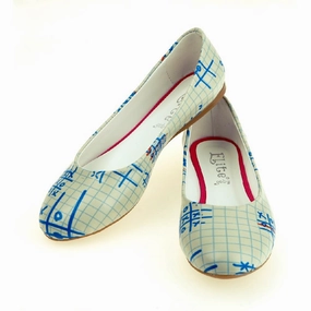 Formal Wear With Flat Shoes Blue OXO Ballerinas Shoes 1064