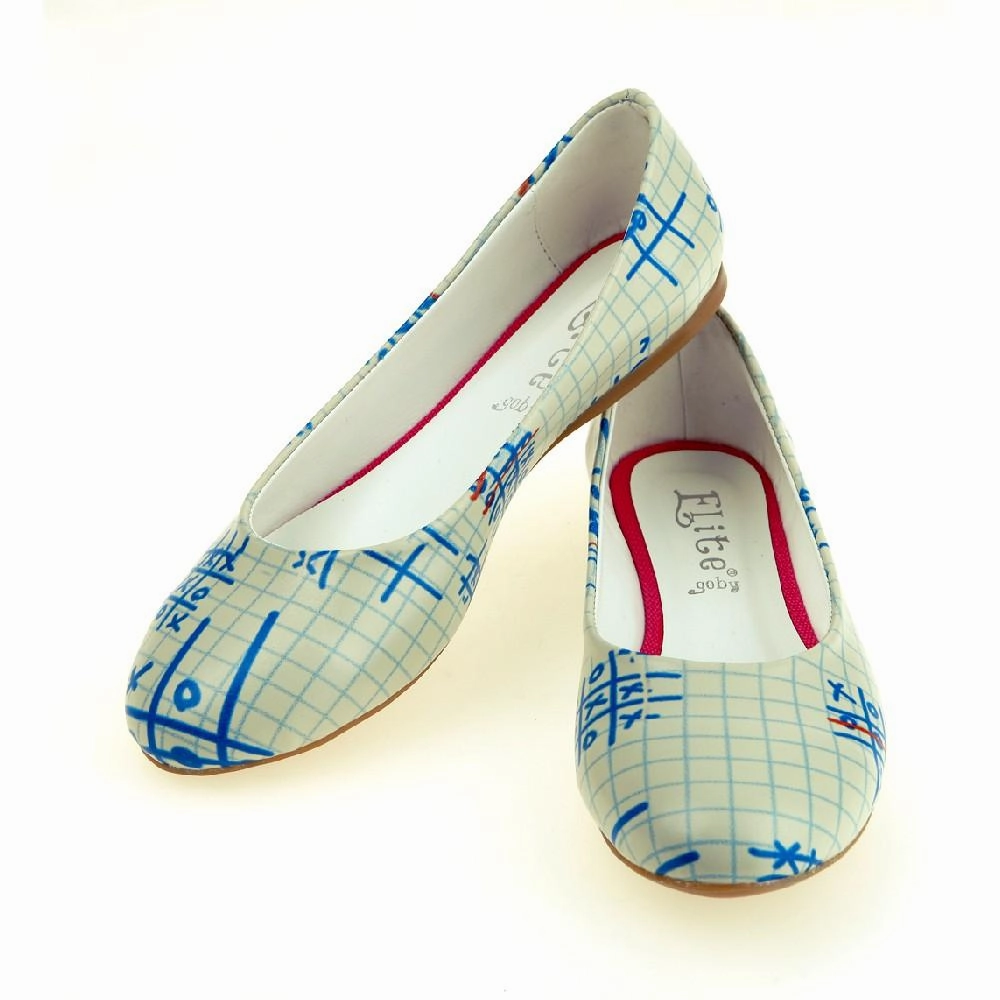 Blue OXO Ballerinas Shoes 1064 Silver Dress Flat Shoes