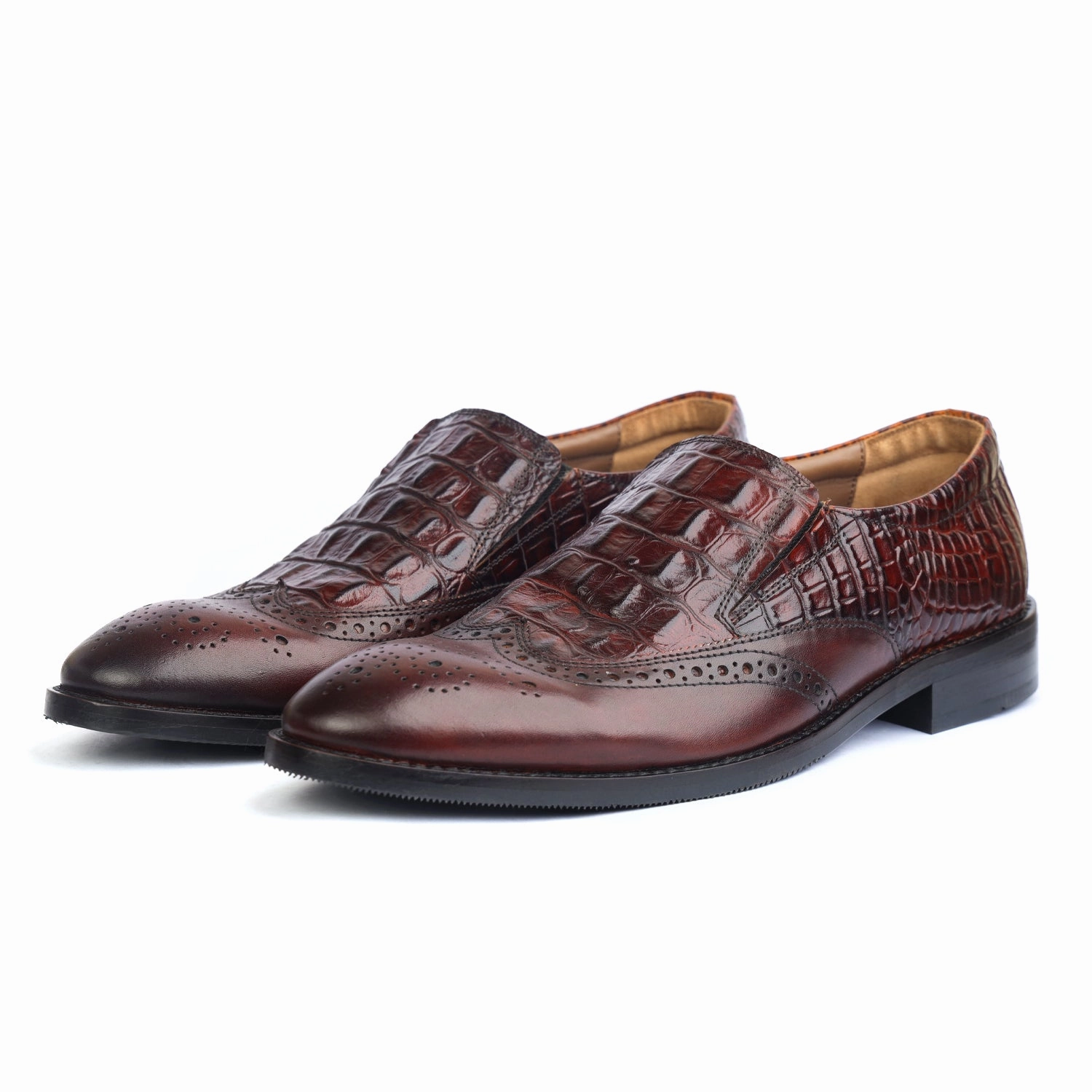 Brown Crocodile Loafers Loafers Office Shoes