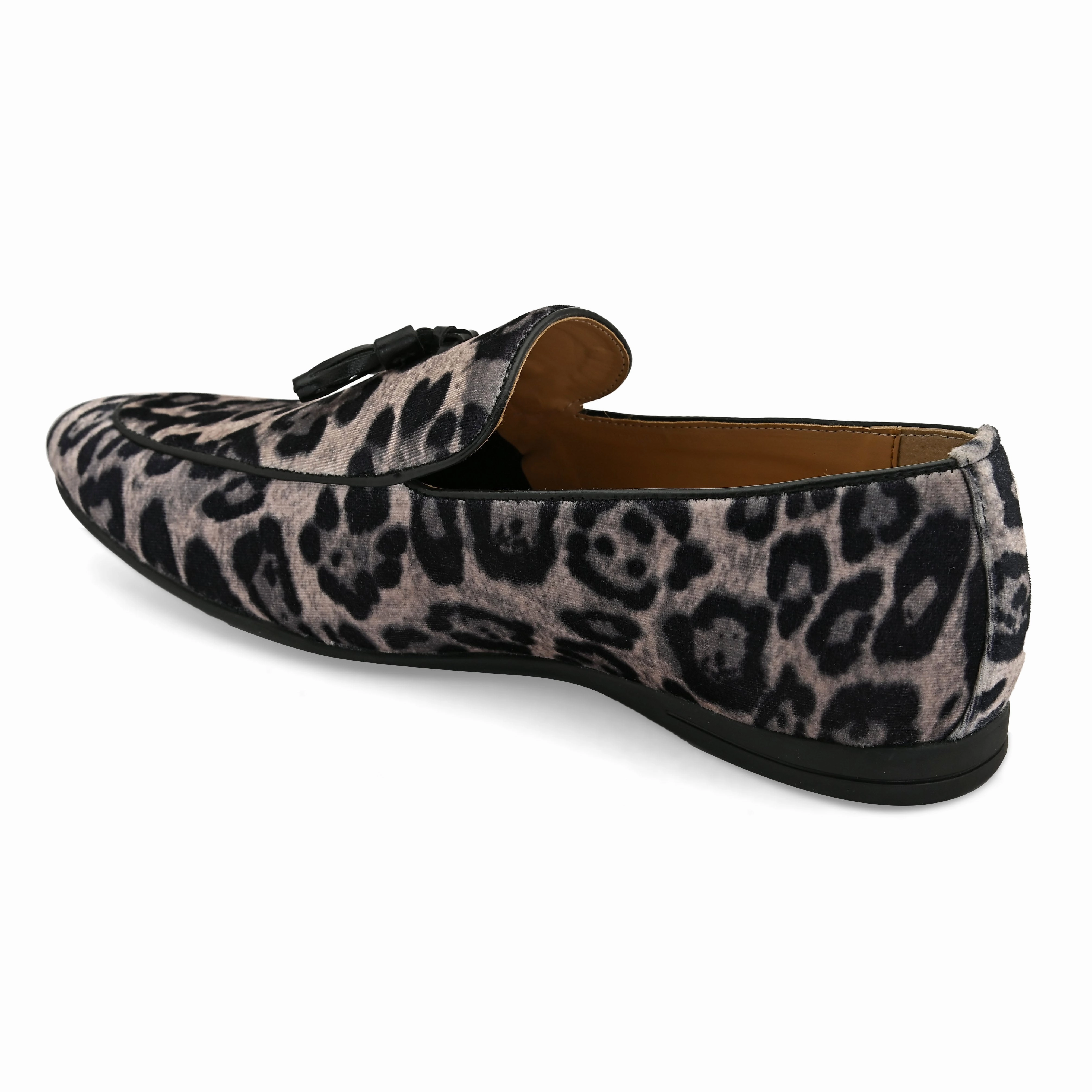 Navy Leather Loafers Cheetah Black Tassel Loafers