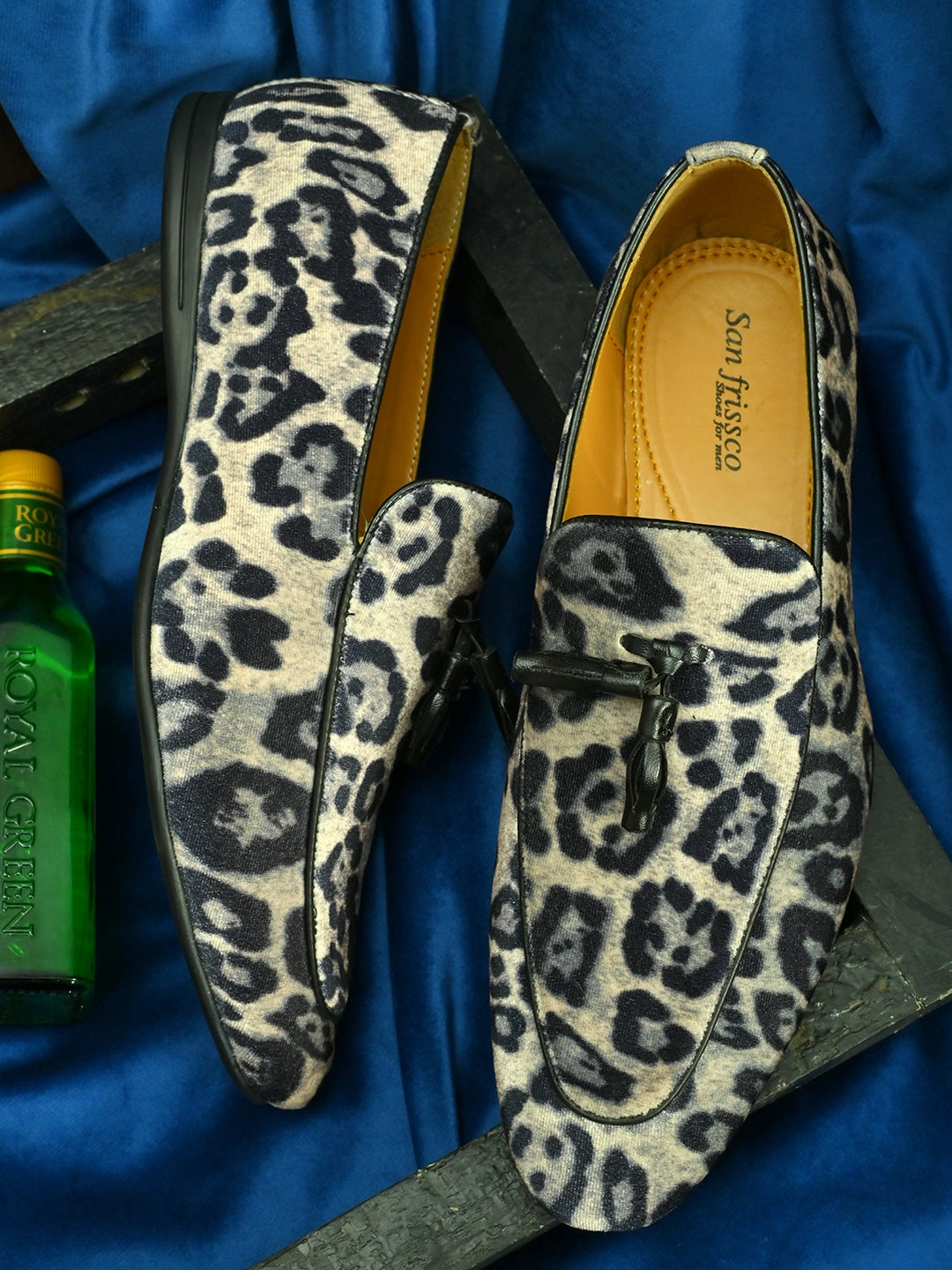 Andre Loafers Cheetah Black Tassel Loafers