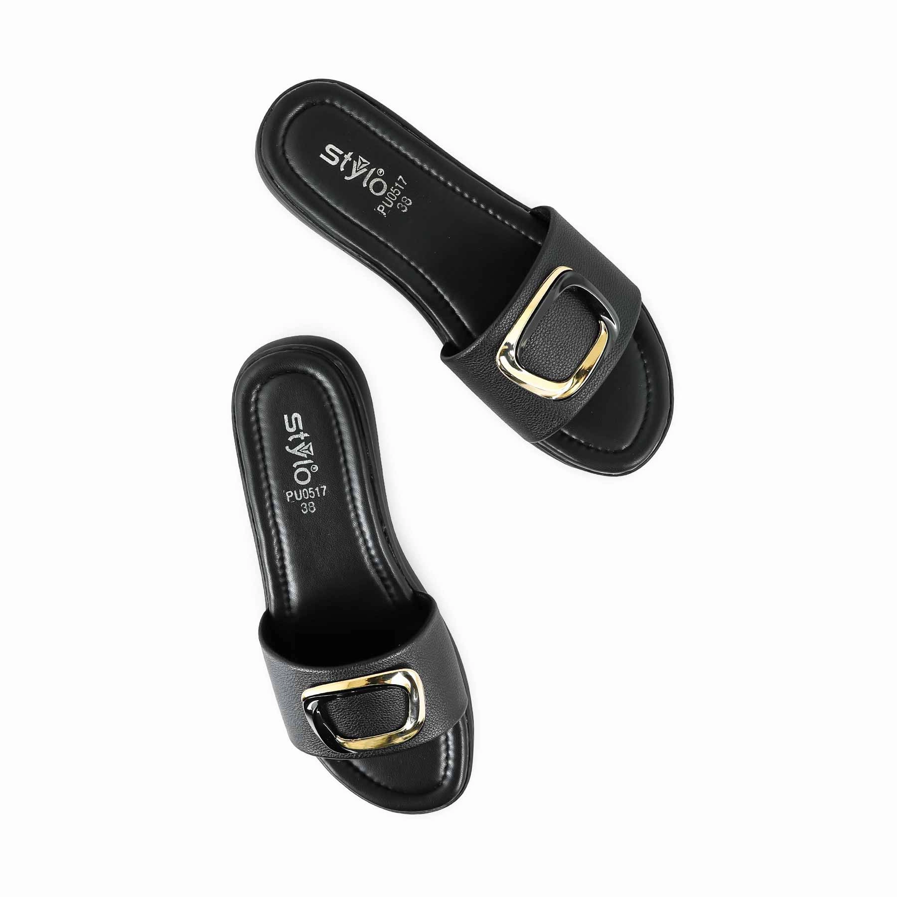 Tasman Slippers Sale Black Formal Slipper PU0517