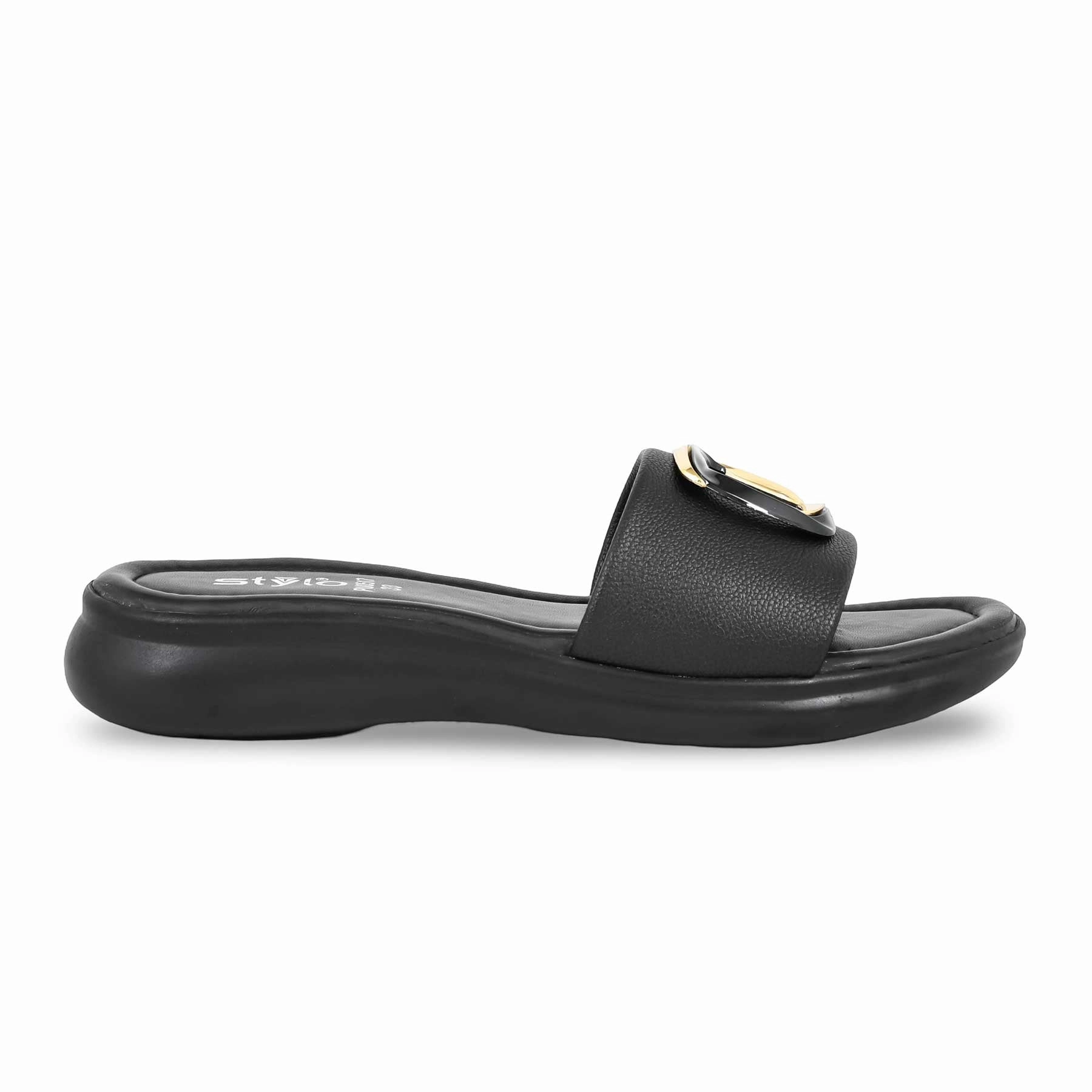 House Slippers Black Formal Slipper PU0517