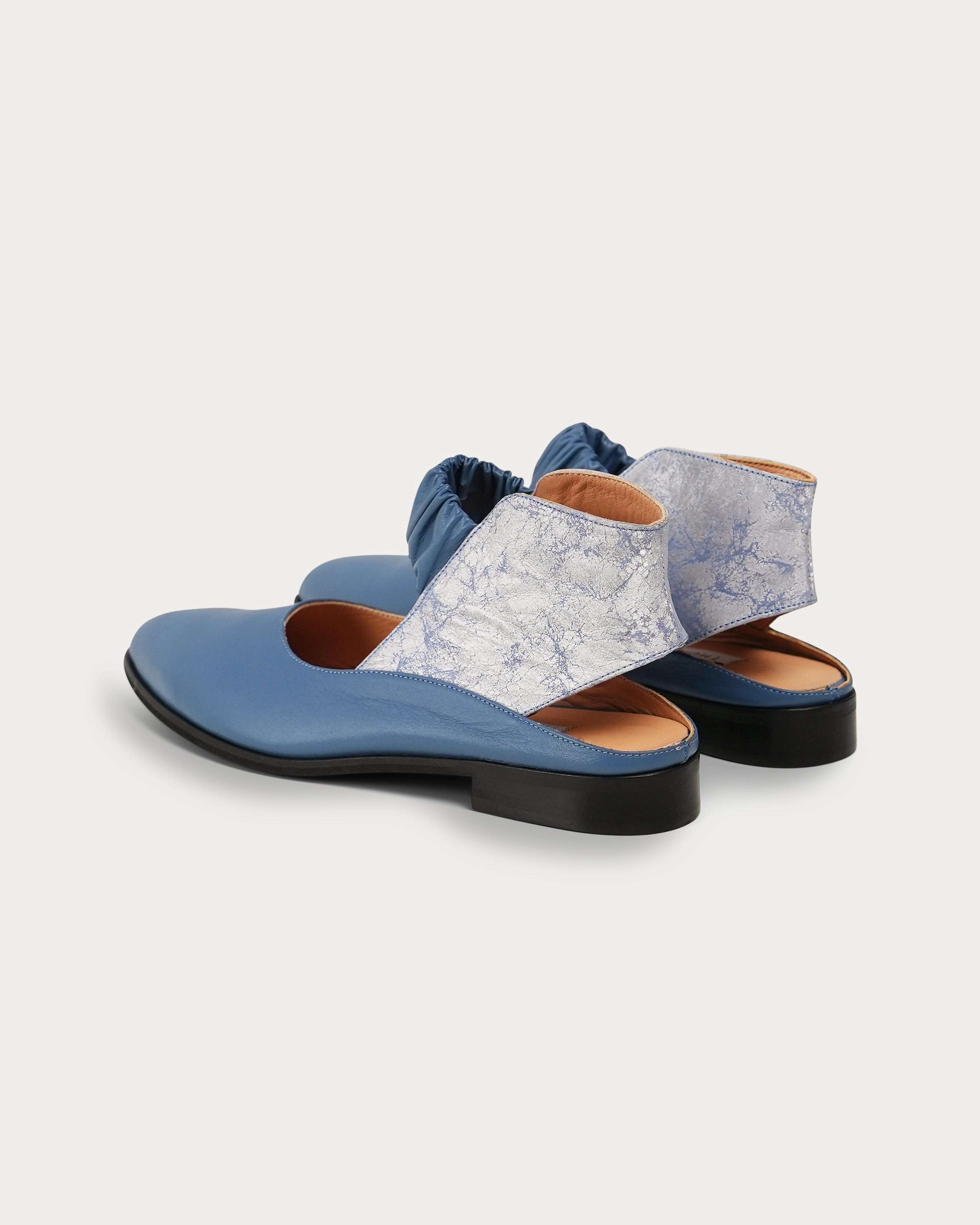 Tamara blue sandal Flat Shoes With Fur