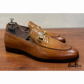 Tan Croco Horsebit  Loafers Buy Loafers
