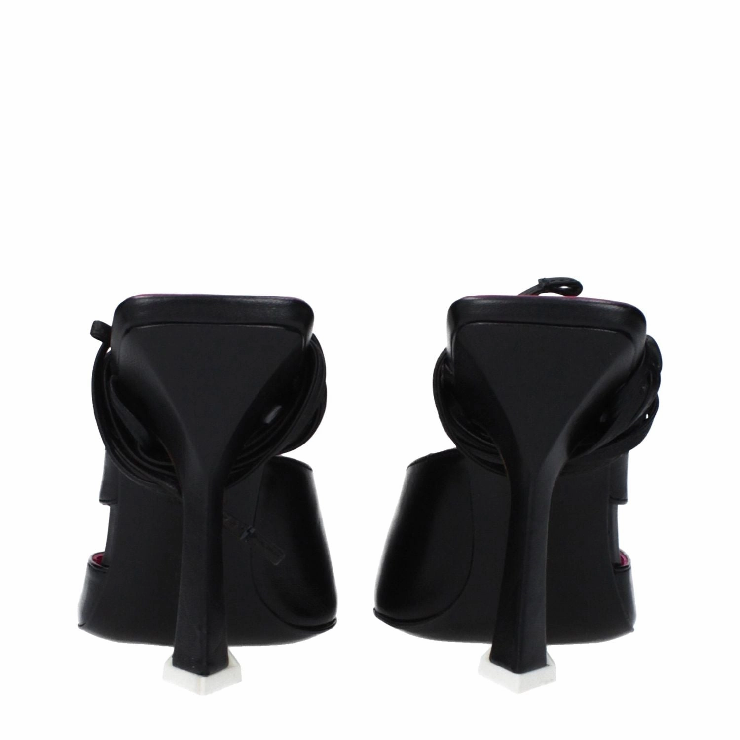 Men's Sandals The Attico Black Leather Stiletto Heel Sandals