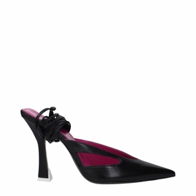 The Attico Black Leather Stiletto Heel Sandals Sandals By Columbia