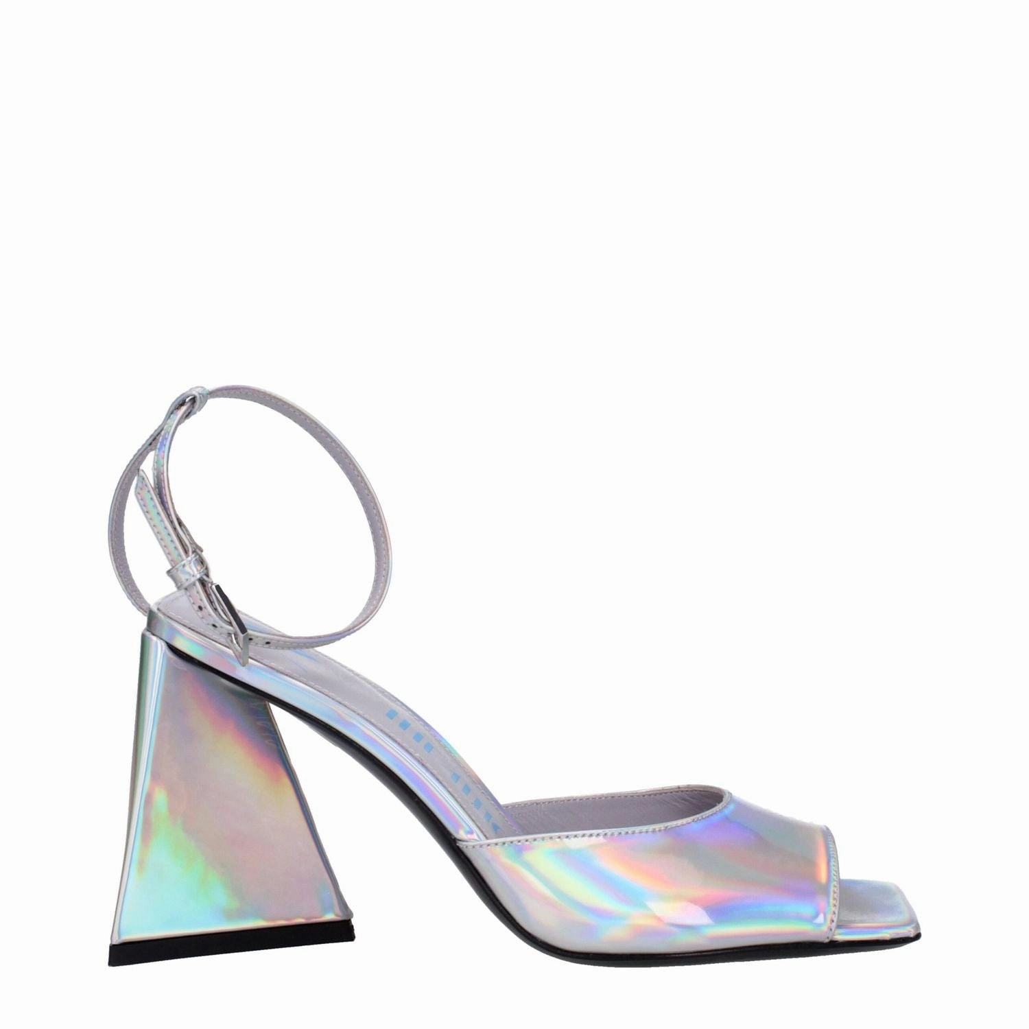 Strappy Heeled Sandals The Attico Gray Leather Platform Sandals