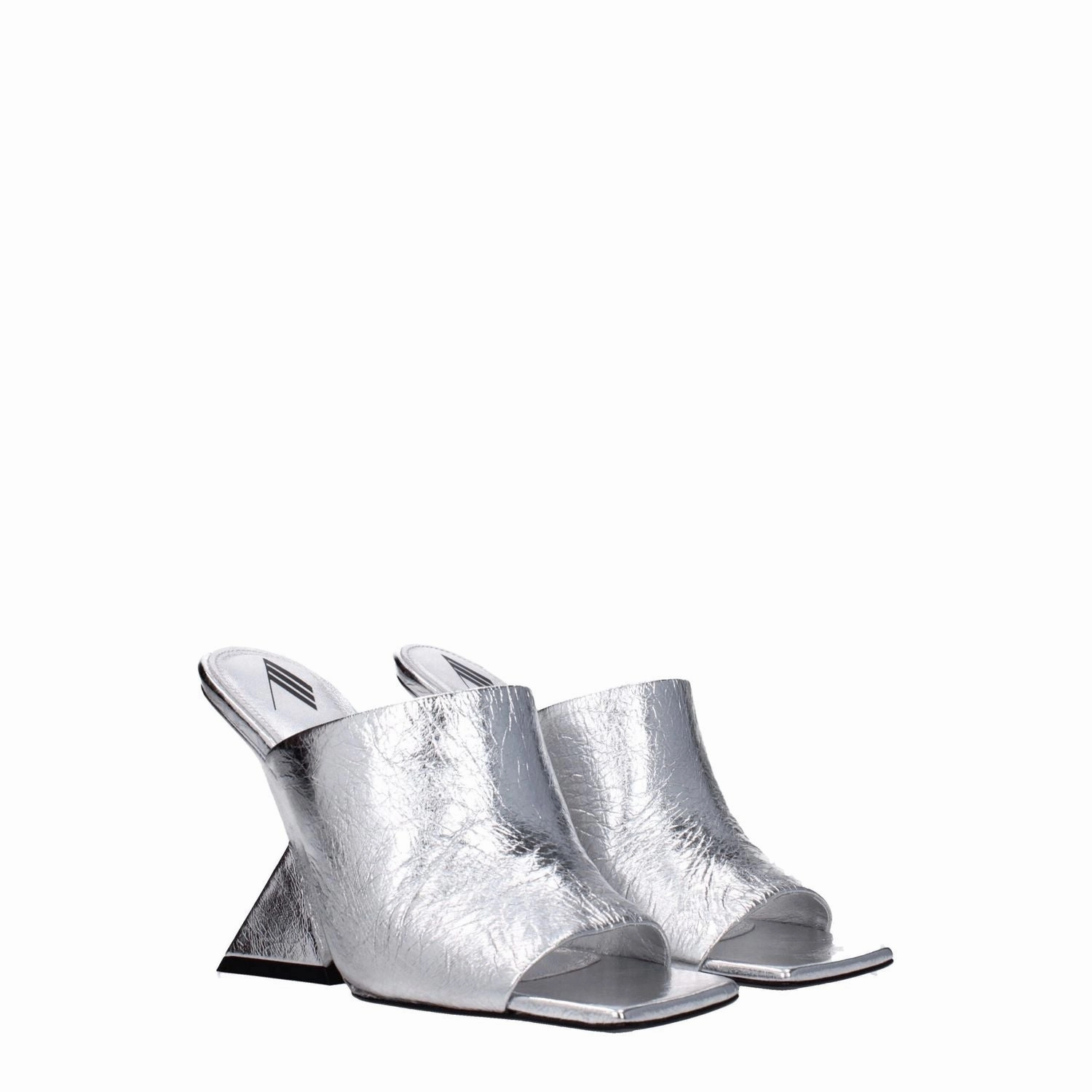 The Attico Gray Leather Platform Sandals Meditation Sandals