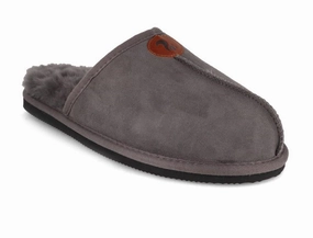 Red Slippers Thies Men Lambskin Slippers 'Sheepskin', gray