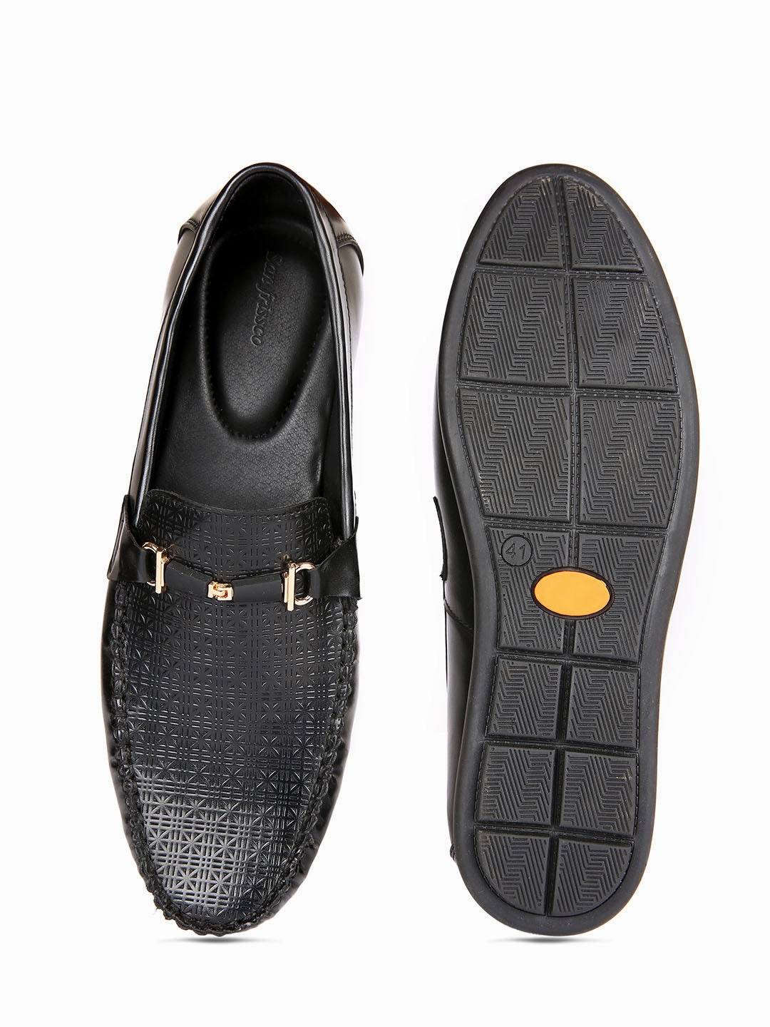 Scandal Textured Loafers With Buckle British Loafers