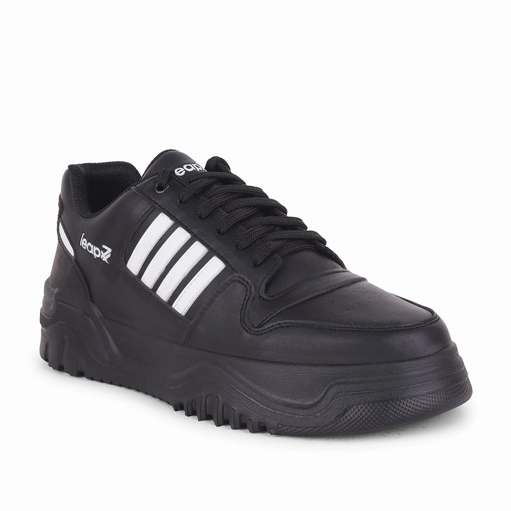 Leap7x Casual Black Lacing Sneakers For Men JAXER-1E By Liberty Casual Shoes Monk Strap