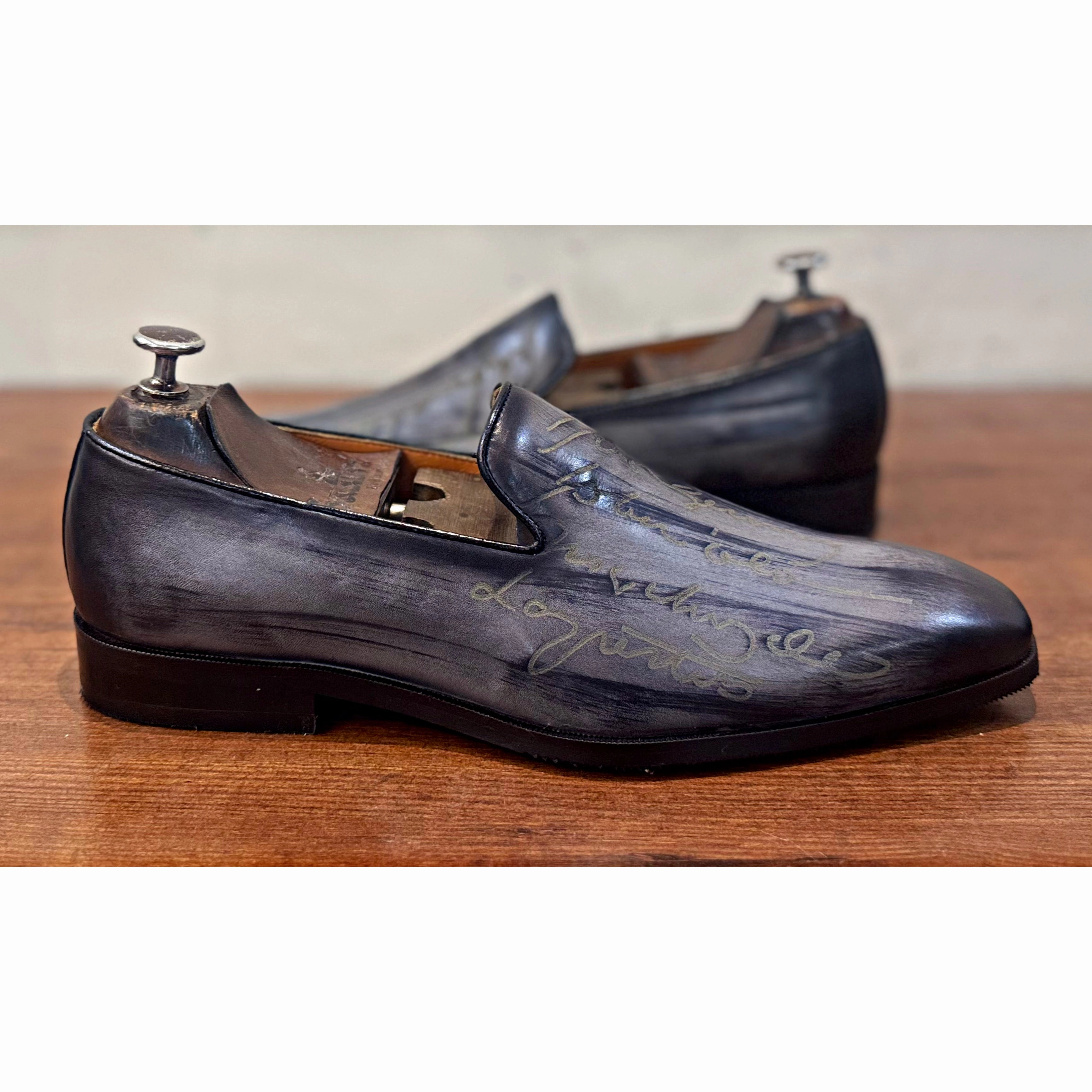 Signature Loafers Grey Hand Finished Cognac Loafers