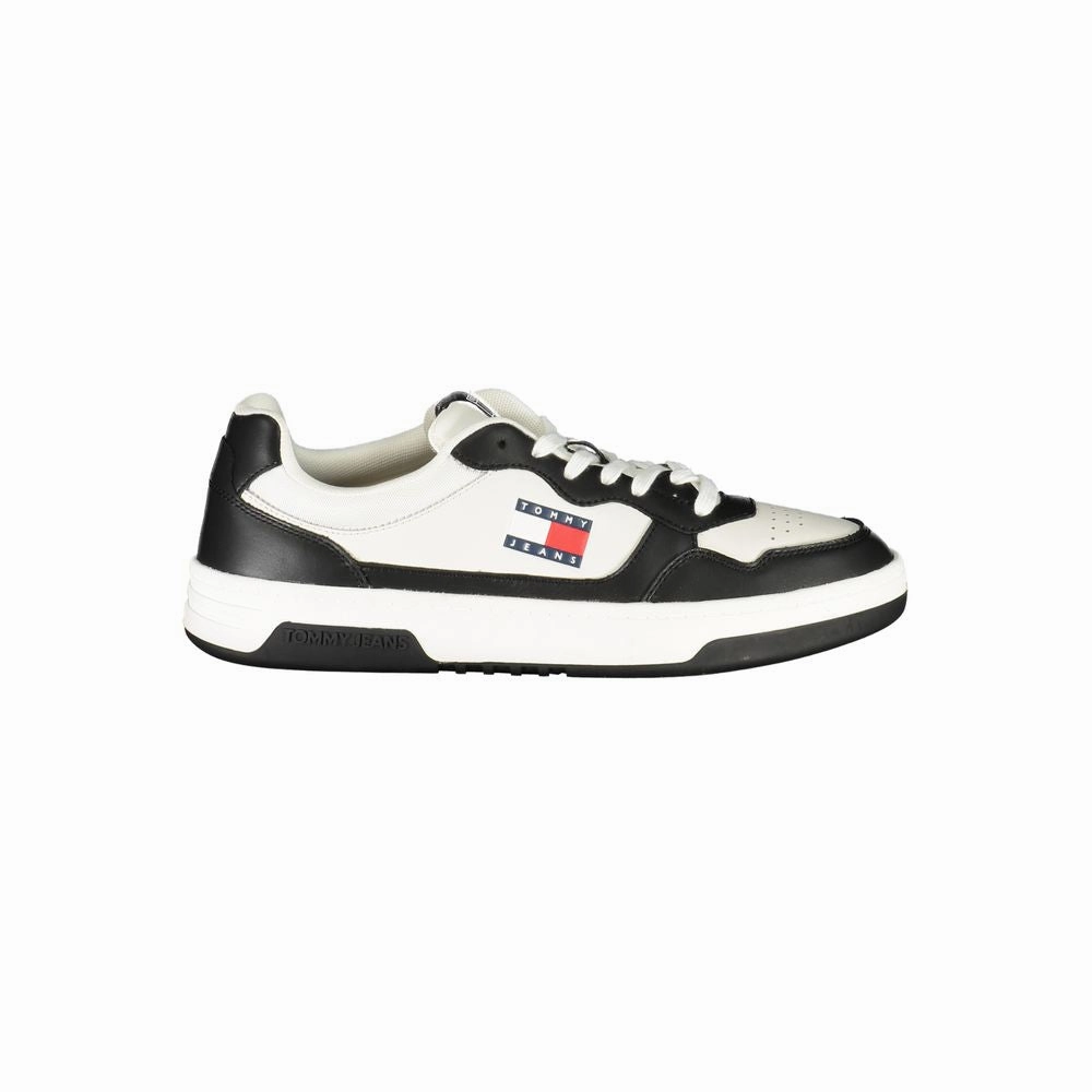 Tommy Hilfiger Black Leather Men Sneaker Tennis Shoes Sneakers