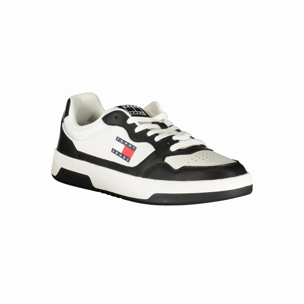Tommy Hilfiger Black Leather Men Sneaker Sneakers High Top