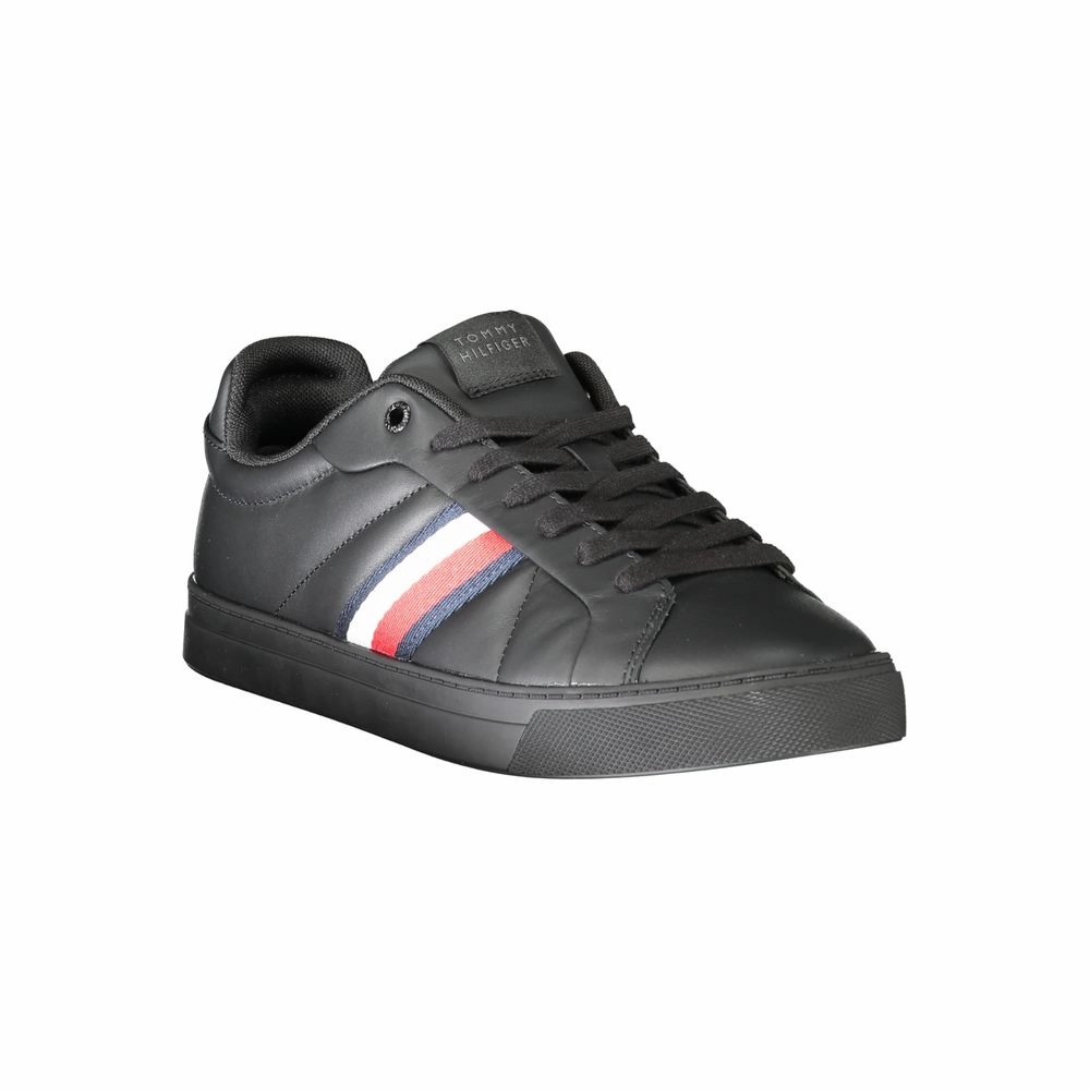 Tommy Hilfiger Black Leather Men Sneaker Etonic Sneakers
