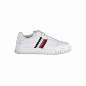 Tommy Hilfiger White Leather Men Sneaker Bootcut Jeans And Sneakers