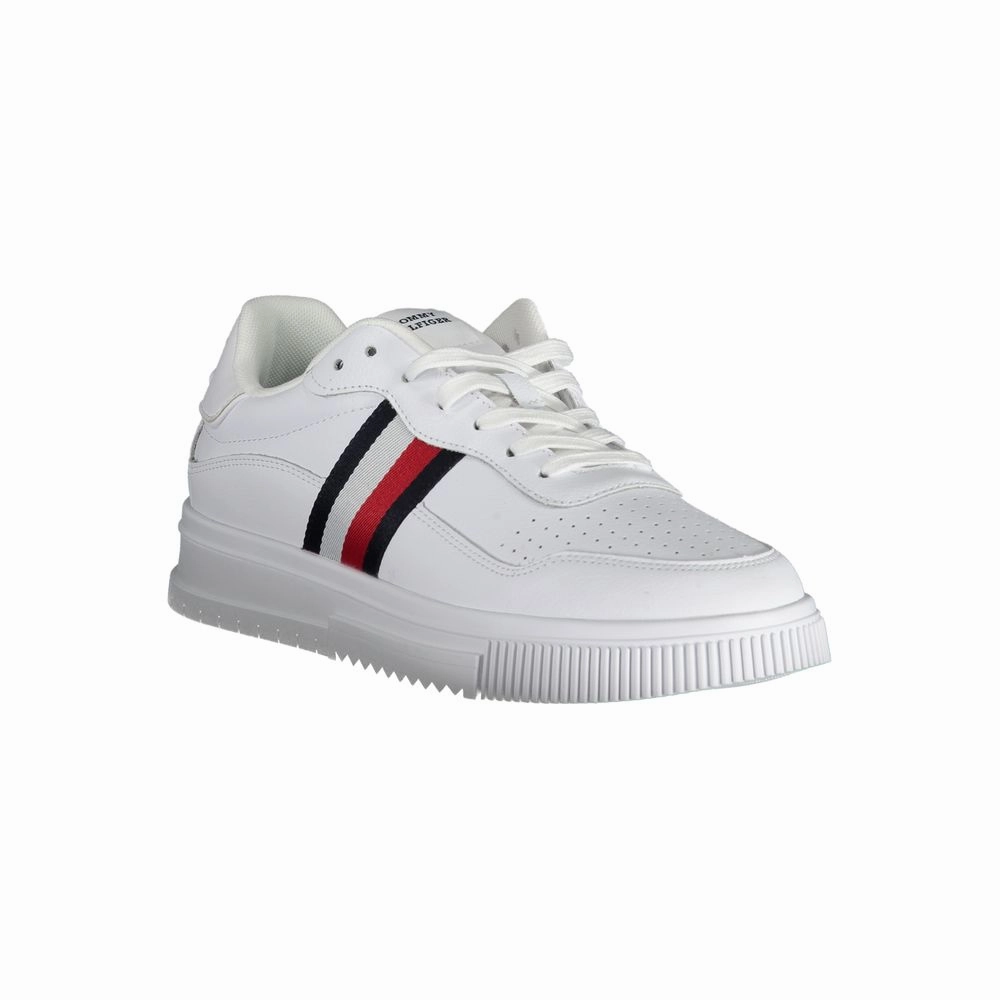 Tommy Hilfiger White Leather Men Sneaker Moda Sneakers