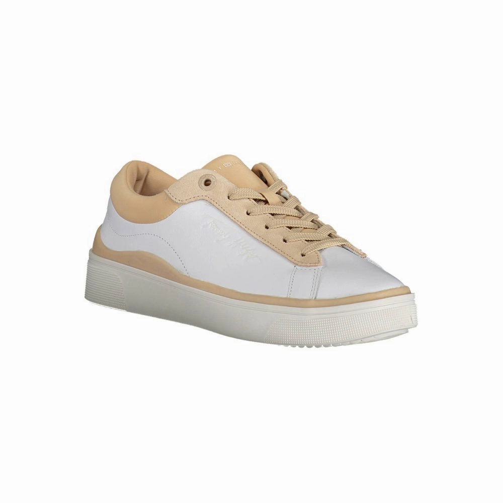 Sneakers In Leather Tommy Hilfiger White Polyester Sneaker
