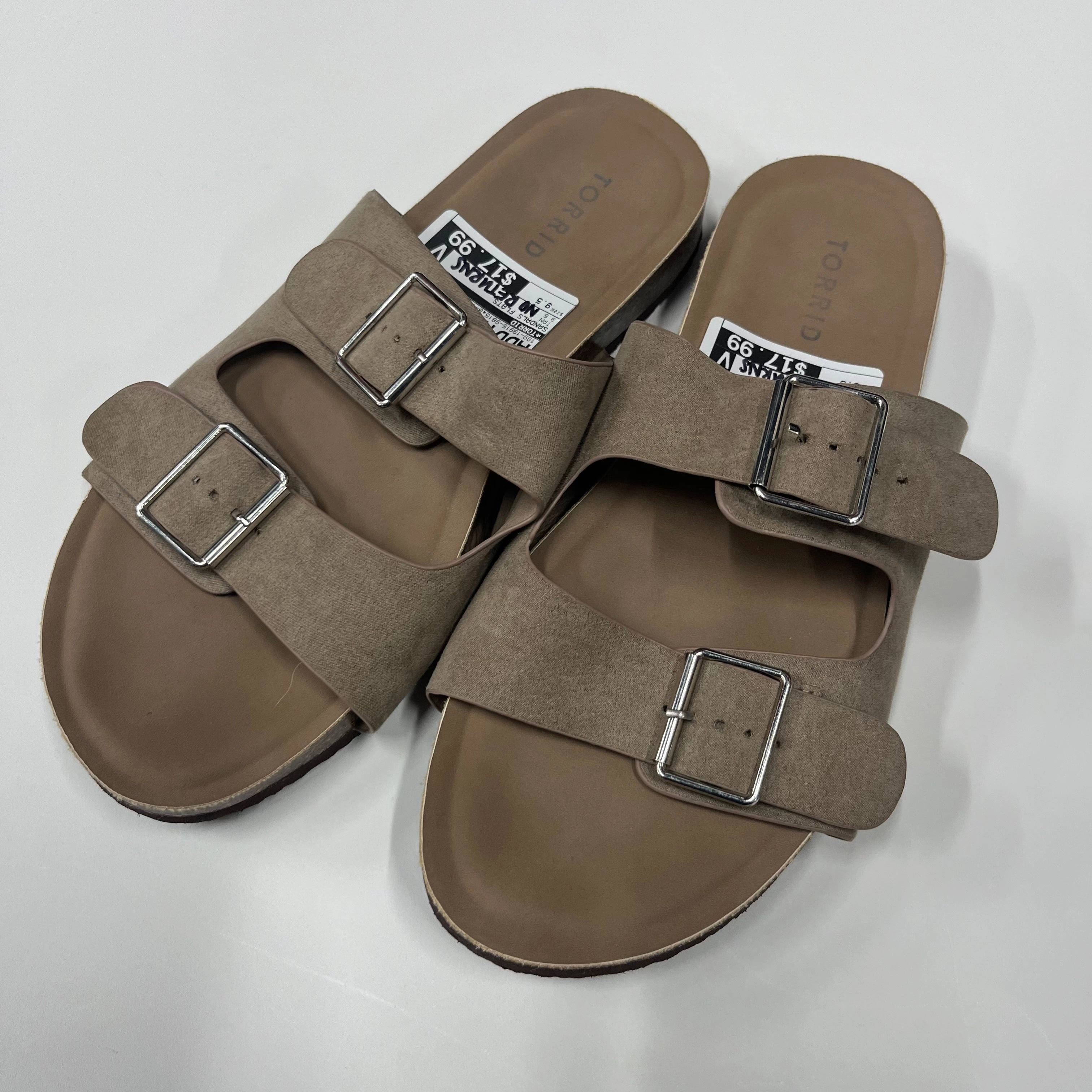 Under Pronation Feet Running Shoes Torrid Flat Slide On Double Strap Sandals Tan Size 9.5