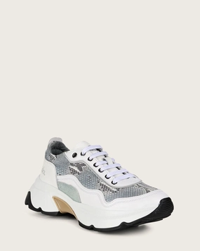 White Luxury Sneakers in Genuine Python Leather Ivory Sneakers